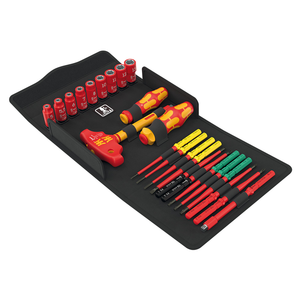 德國Wera絕緣VDE起⼦/套筒25件+收納包