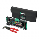 德國Wera迷你棘輪扳⼿KNIPEX⽔道鉗40件組+收納包