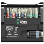 德國Wera不鏽鋼彩色起子頭含快速接桿-12件組